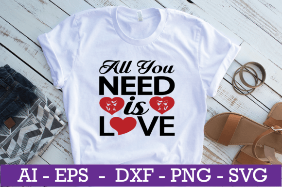 All You Need is Love Cat SVG Design