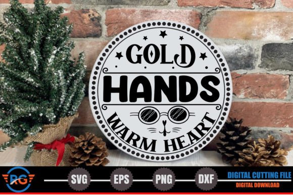Gold Hands Warm Heart - Cat SVG