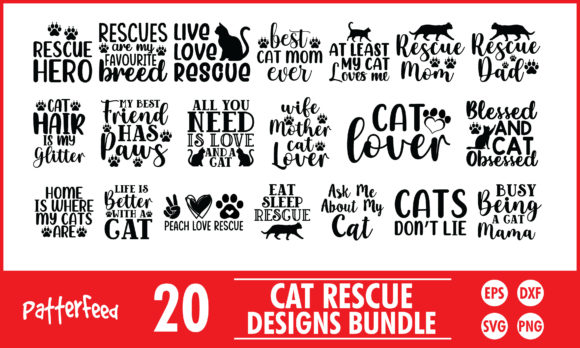 Rescue Cat SVG Bundle, Cats Designs